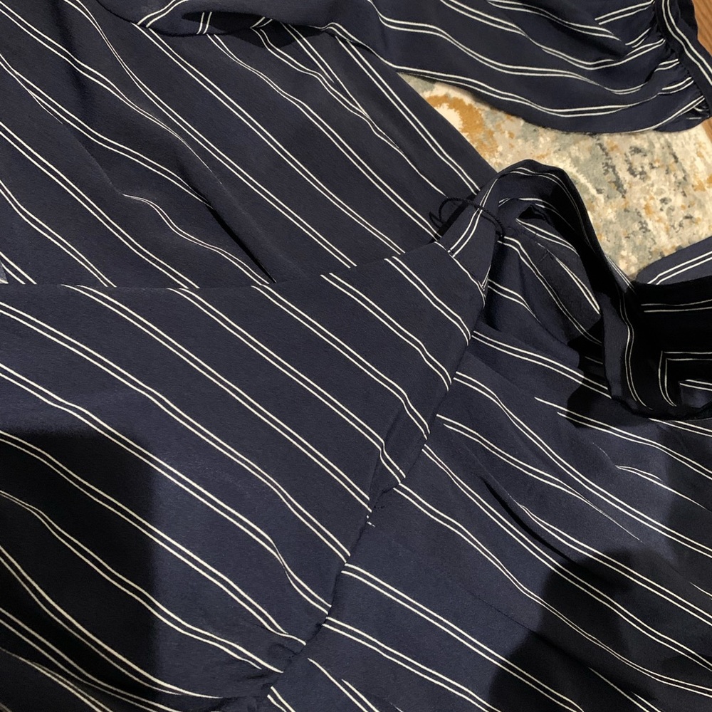Gap Pinstripe Wide Legged wrap style jumpsuit